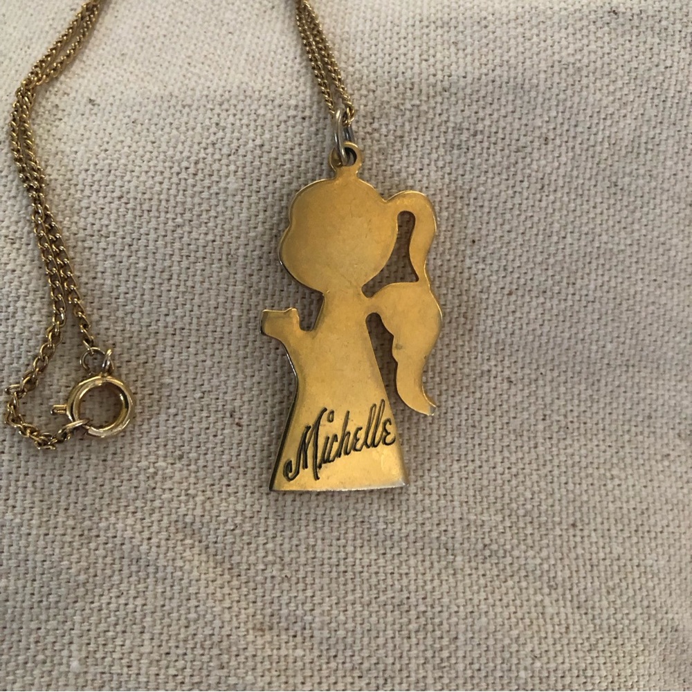 Vintage I am a little teapot angle engraved with “Michelle” on it.  Cute piece! - Picture 3 of 6